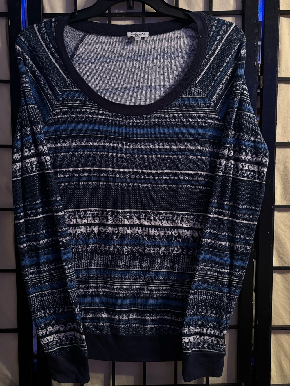 Splendid Navy & Light Blue Waffle-Knit Top